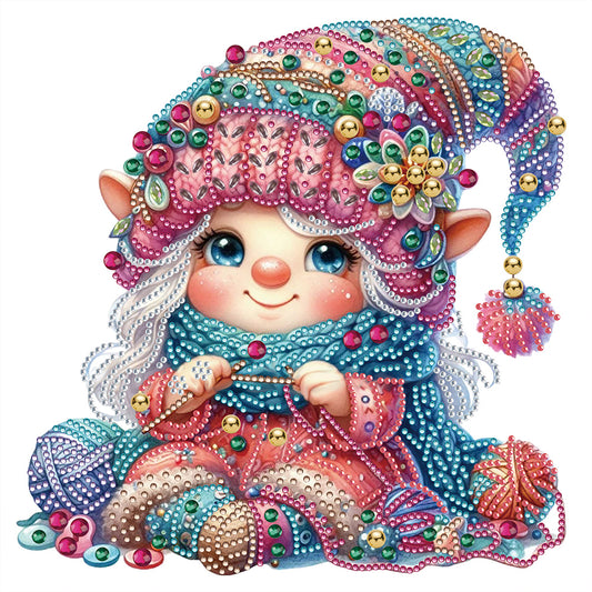 The Knitting Gnome - Special Shaped Drill Diamond Painting 30*30CM