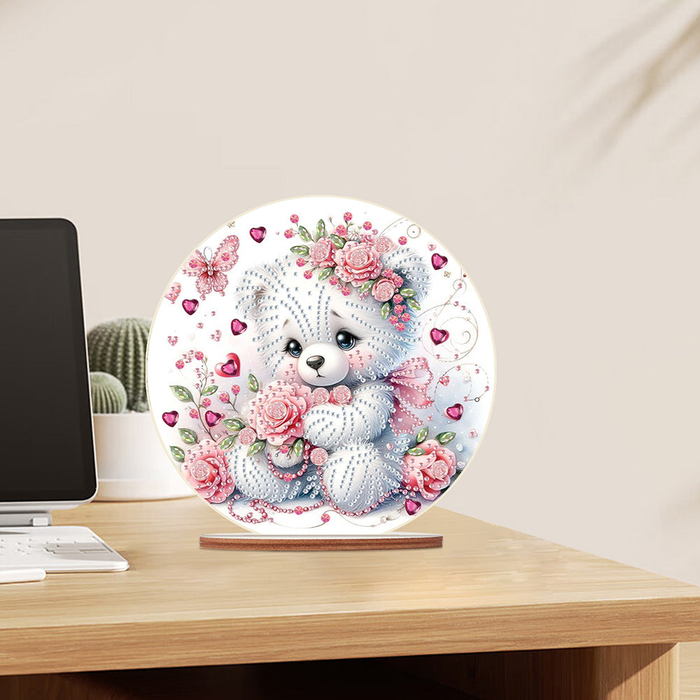 Special Shaped Bear Diamond Painting Tabletop Kit Home Office Decor (Sad Bear)