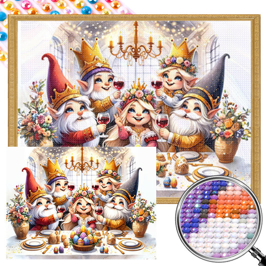 Easter Gnome Dinner - Full AB Round Drill Diamond Painting 40*30CM