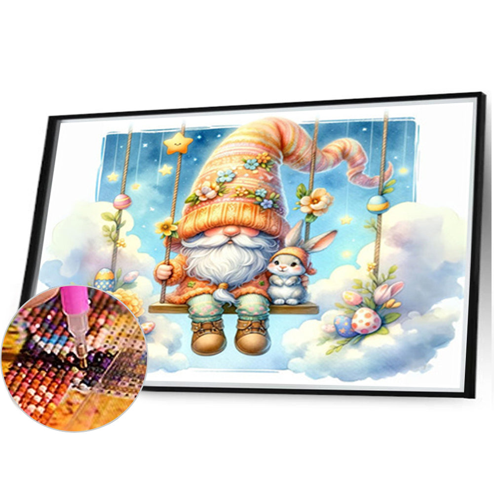 Easter Swing Gnome - Full AB Round Drill Diamond Painting 40*30CM