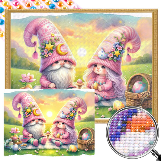 Easter Gnomes Picnic - Full AB Round Drill Diamond Painting 40*30CM