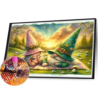 Easter Gnome Chat - Full AB Round Drill Diamond Painting 40*30CM