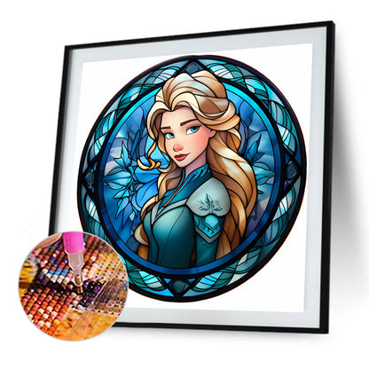 Glass Painting Disney Princess-Princess Anna - Full AB Round Drill Diamond Painting 40*40CM