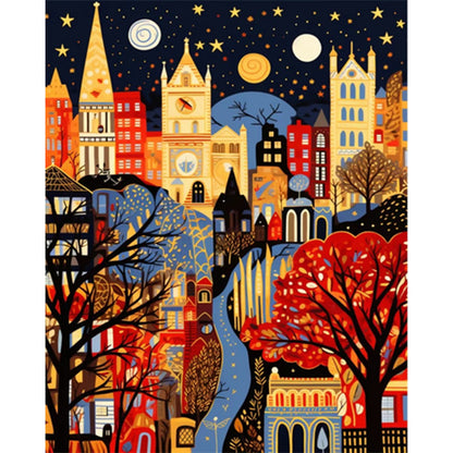 Colorful Houses - Full AB Round Drill Diamond Painting 40*50CM