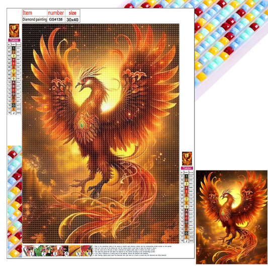 Flaming Phenix - Full Square Drill Diamond Painting 30*40CM