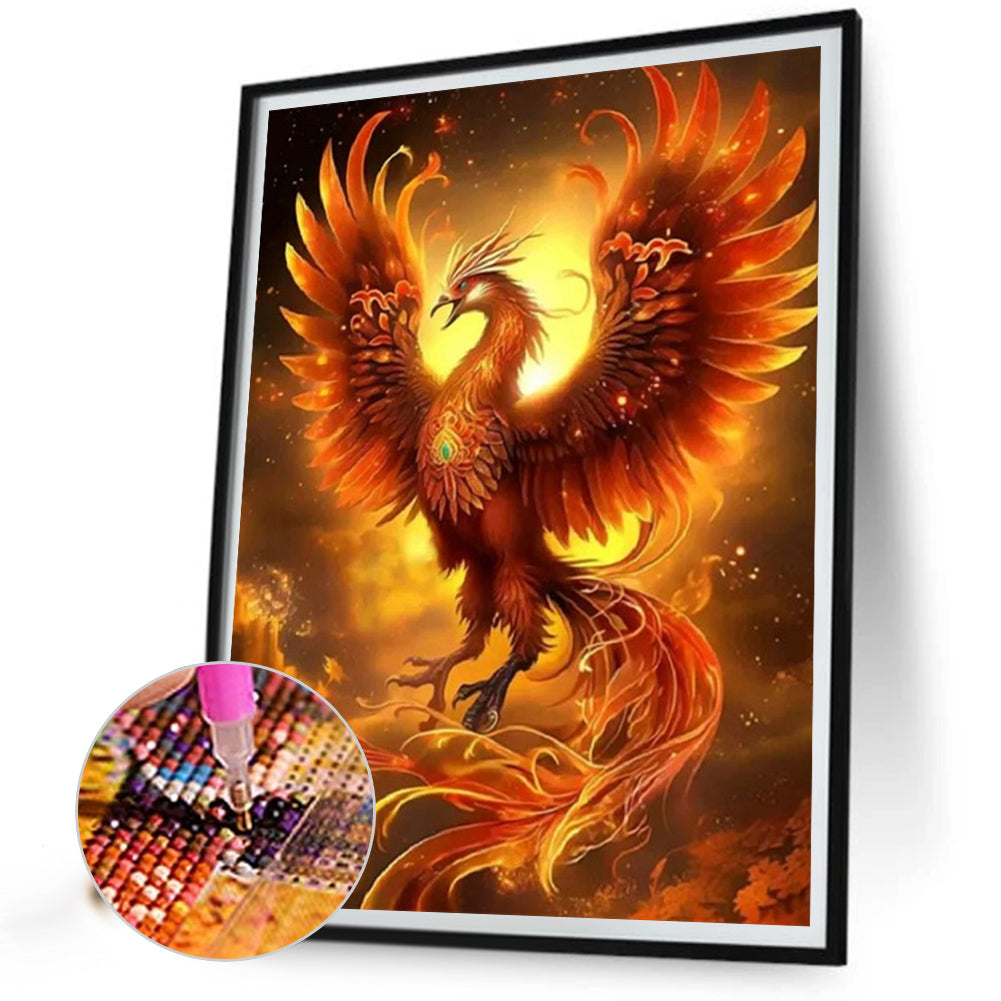 Flaming Phenix - Full Square Drill Diamond Painting 30*40CM