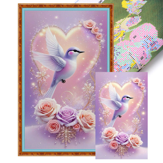 Love Roses And Hummingbirds - 14CT Stamped Cross Stitch 35*60CM