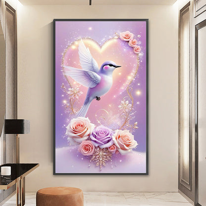 Love Roses And Hummingbirds - 14CT Stamped Cross Stitch 35*60CM