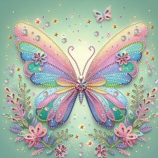 Green Screen Butterfly - Special Shaped Drill Diamond Painting 30*30CM