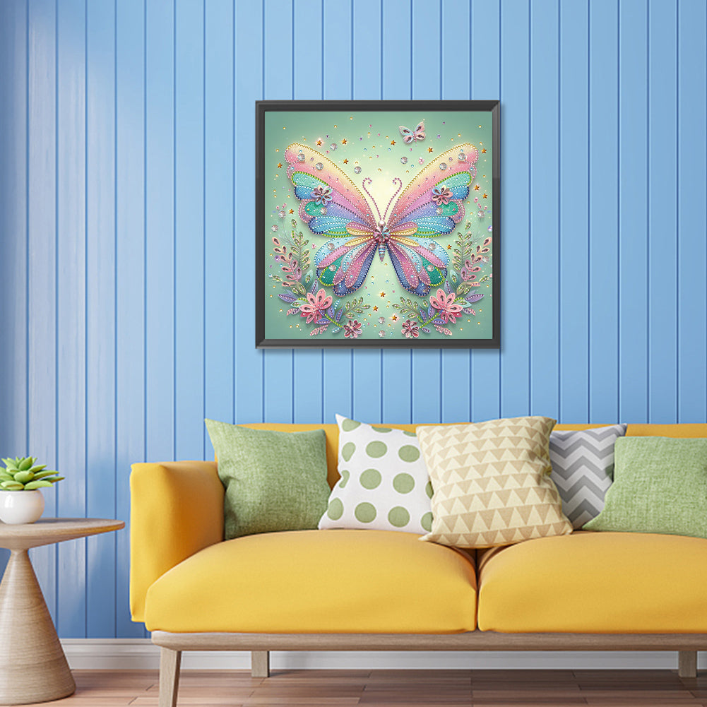 Green Screen Butterfly - Special Shaped Drill Diamond Painting 30*30CM