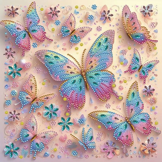 Butterfly Group - Special Shaped Drill Diamond Painting 30*30CM