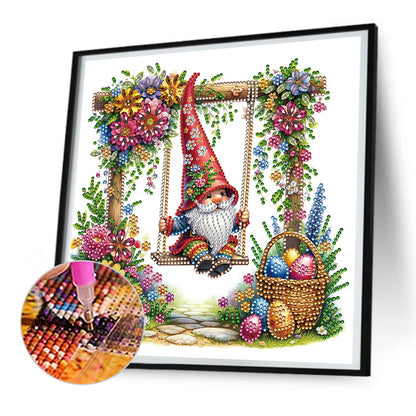 Easter Swing Gnome - Special Shaped Drill Diamond Painting 30*30CM