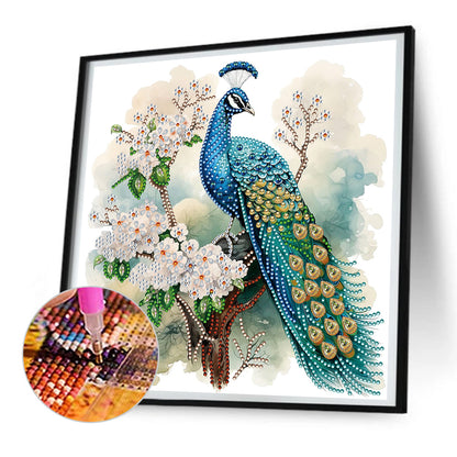 Flower Tree Peacock - Special Shaped Drill Diamond Painting 30*30CM