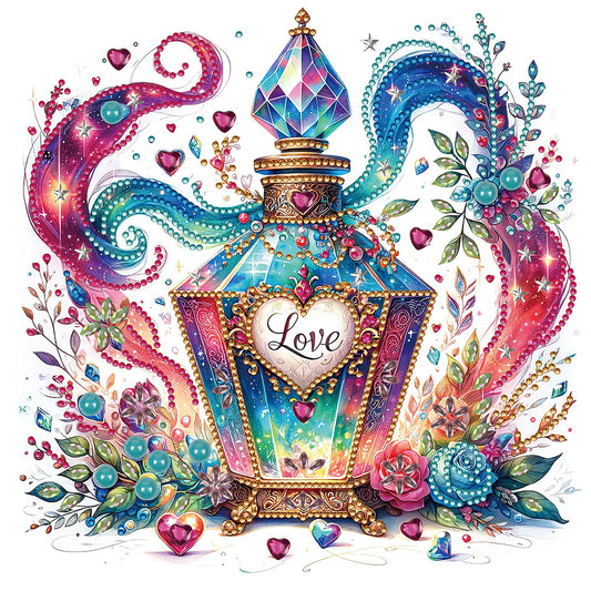 Colorful Floral Perfume - Special Shaped Drill Diamond Painting 30*30CM