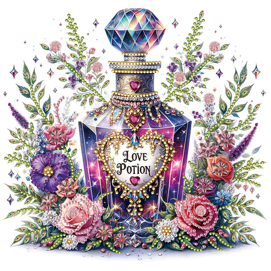 Purple Floral Perfume - Special Shaped Drill Diamond Painting 30*30CM