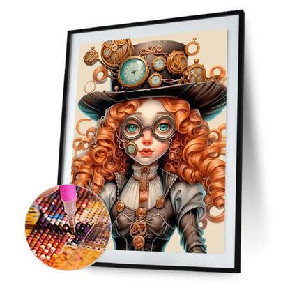 Steampunk Girl - Full Round Drill Diamond Painting 40*55CM