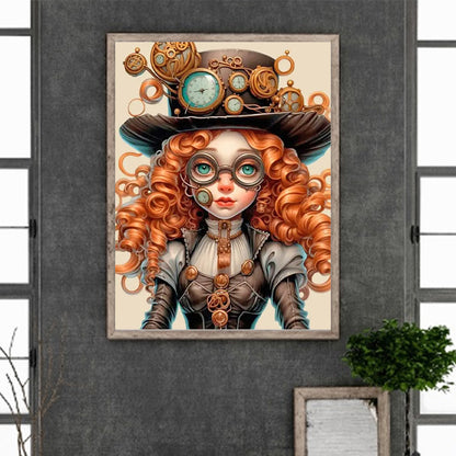 Steampunk Girl - Full Round Drill Diamond Painting 40*55CM