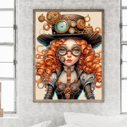 Steampunk Girl - Full Round Drill Diamond Painting 40*55CM