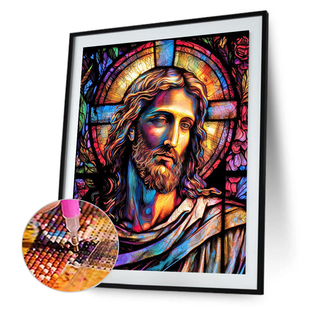 Glass Painting Jesus - Full Round Drill Diamond Painting 40*50CM