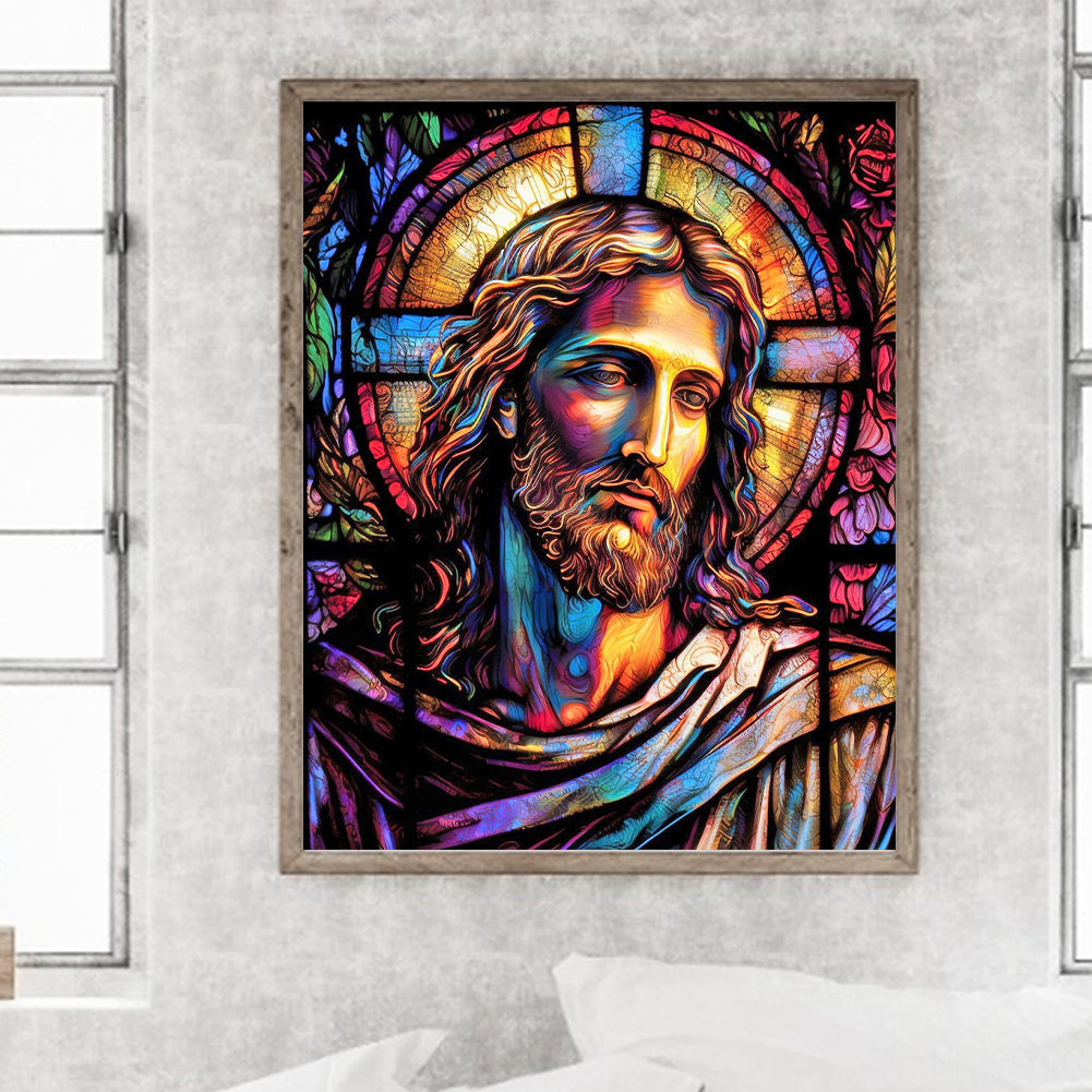 Glass Painting Jesus - Full Round Drill Diamond Painting 40*50CM