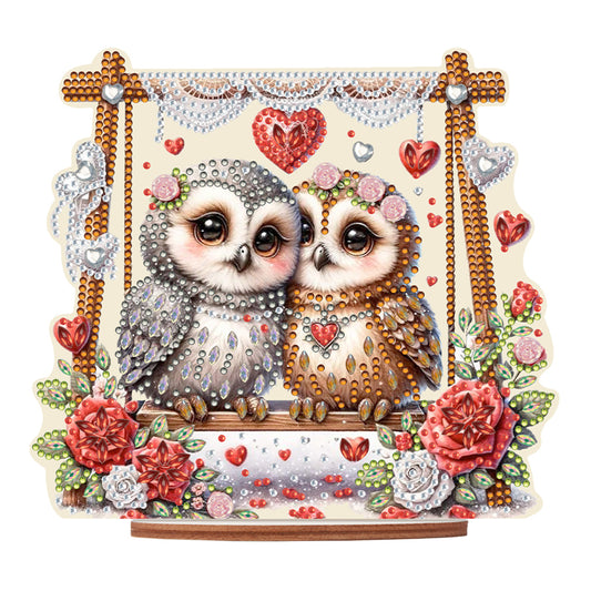 Acrylic Owl 5D DIY Diamond Painting Art Tabletop Home Decoration (Owl on Swing)