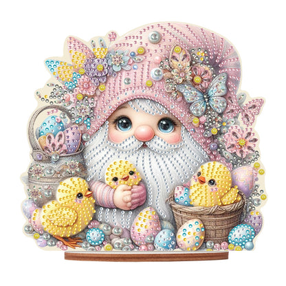 Acrylic Gnome Diamond Painting Art Tabletop Home Decoration (Egg Chick Gnome 3)