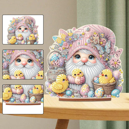 Acrylic Gnome Diamond Painting Art Tabletop Home Decoration (Egg Chick Gnome 3)