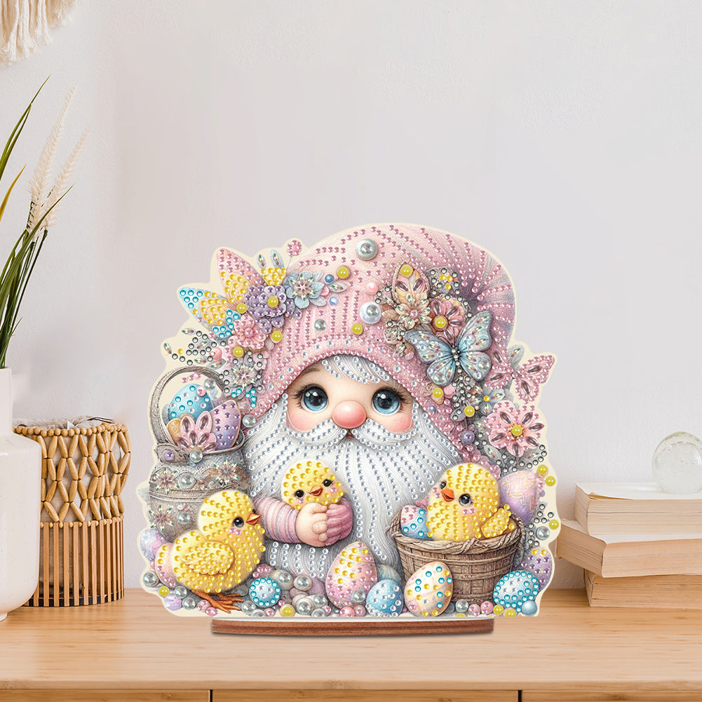 Acrylic Gnome Diamond Painting Art Tabletop Home Decoration (Egg Chick Gnome 3)