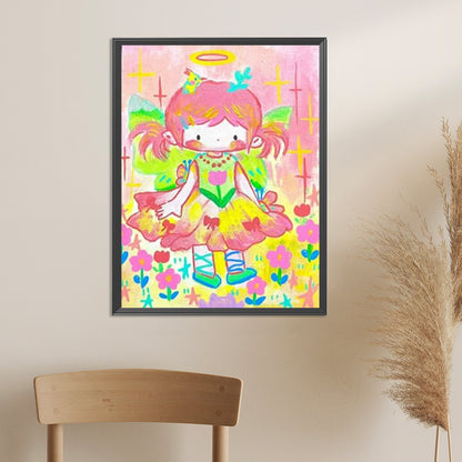 Cute Cartoon Girl - Full AB Round Drill Diamond Painting 30*40CM