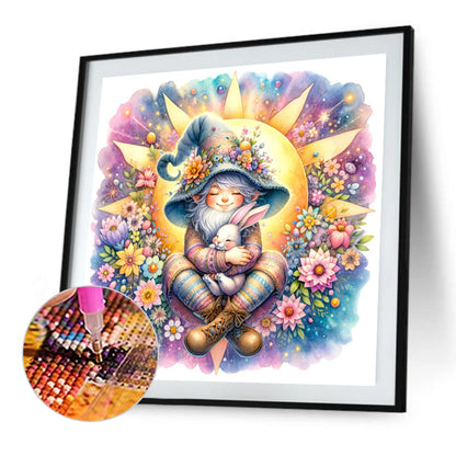 Flower Gnome - Full AB Round Drill Diamond Painting 30*30CM