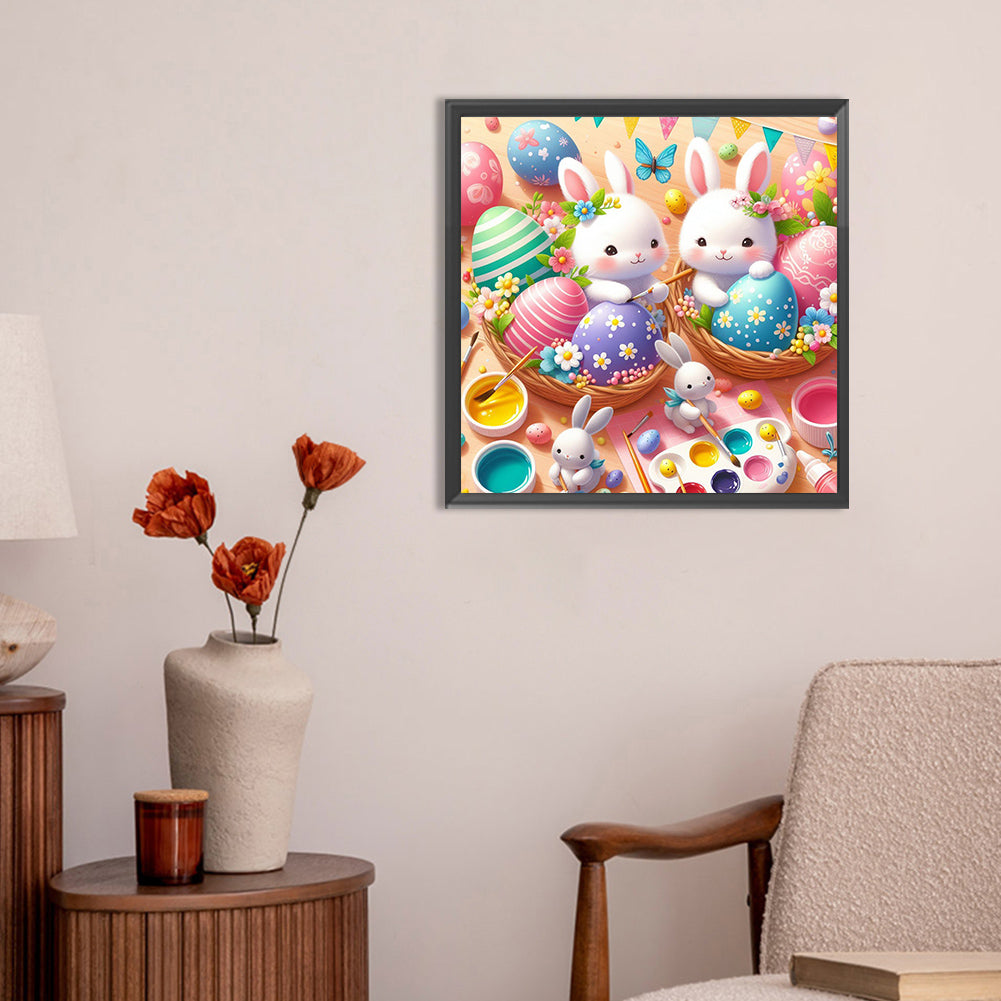 Two Easter Egg Rabbits - Full Round Drill Diamond Painting 30*30CM