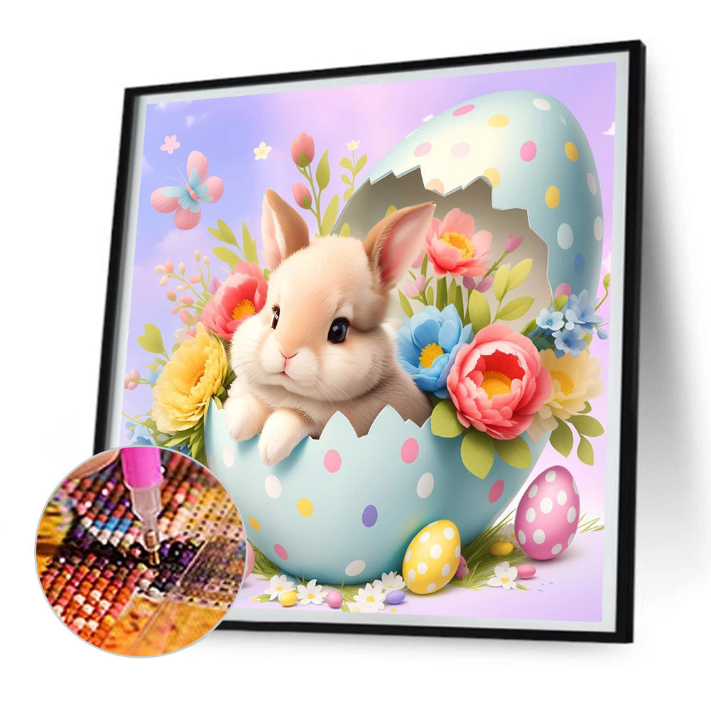 Rabbit In Easter Egg - Full Round Drill Diamond Painting 30*30CM