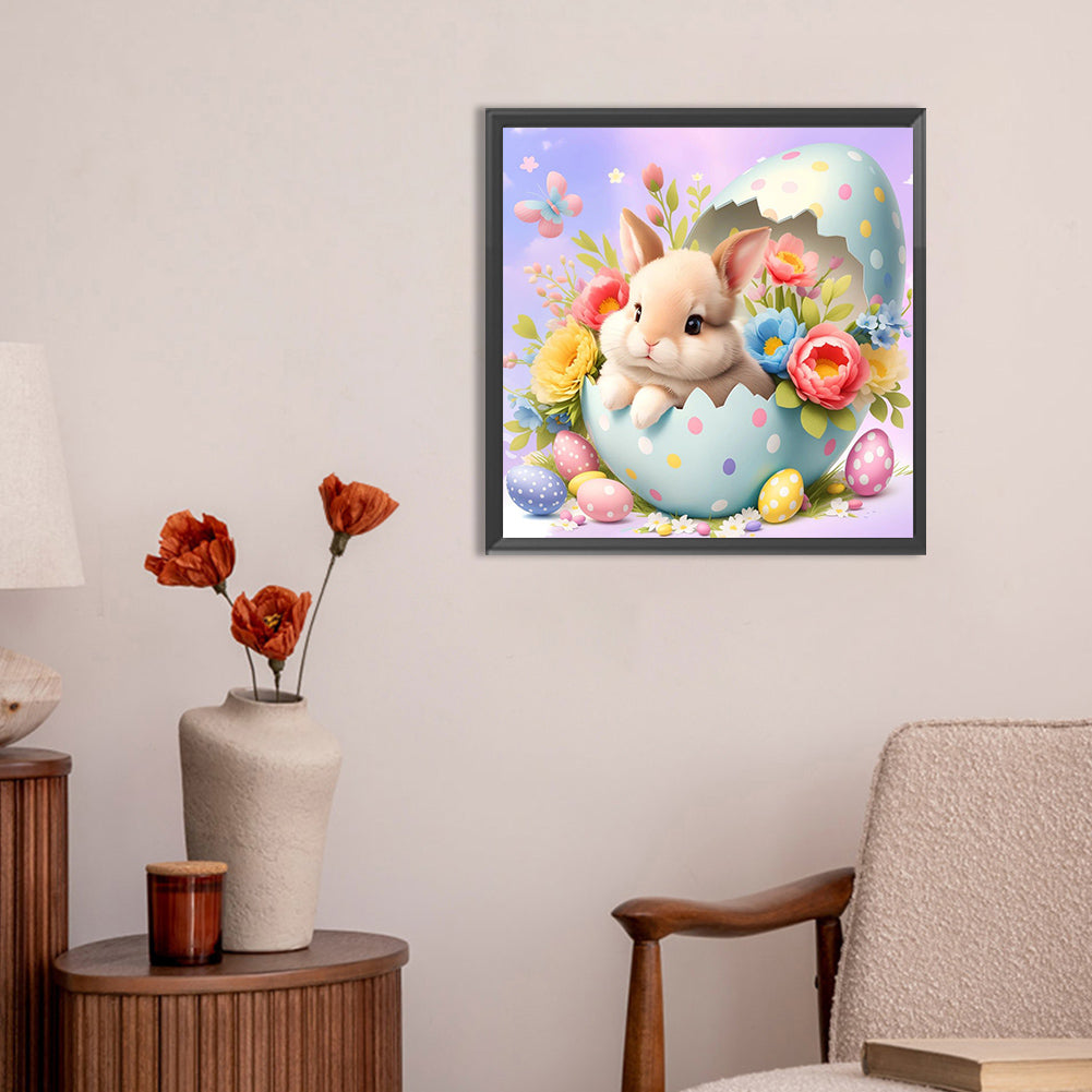 Rabbit In Easter Egg - Full Round Drill Diamond Painting 30*30CM