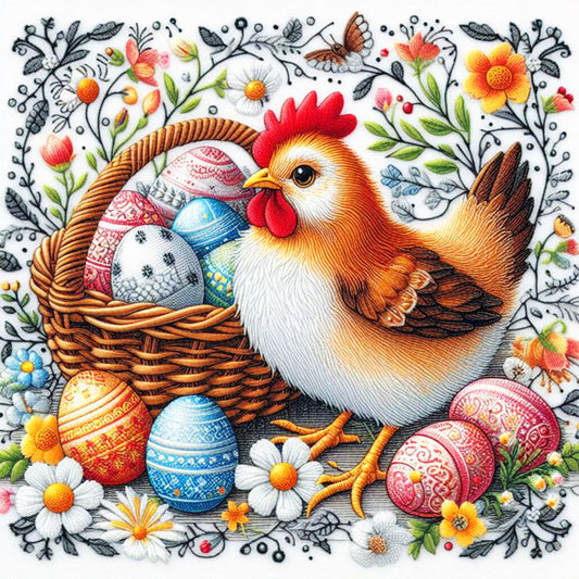 Embroidered Easter Eggs - Full Round Drill Diamond Painting 30*30CM