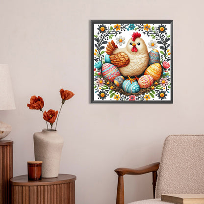 Embroidery Easter Chicken - Full Round Drill Diamond Painting 30*30CM