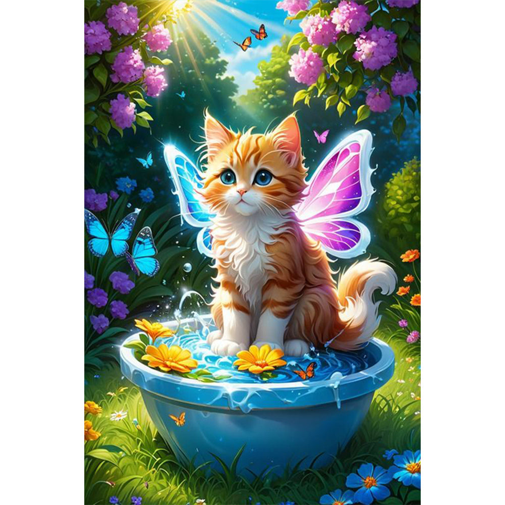 Wings Kitten - Full Round Drill Diamond Painting 40*60CM