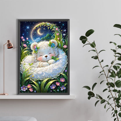 Little White Bear - Full Round Drill Diamond Painting 40*60CM
