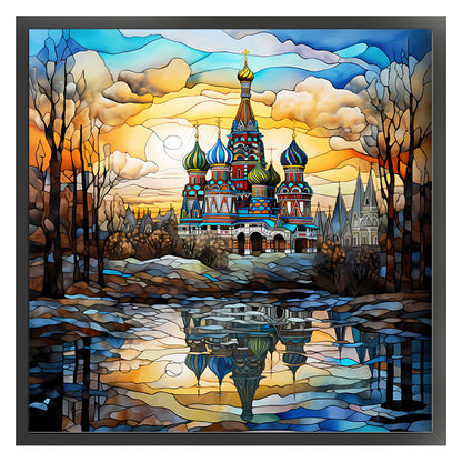 Glass Painting - St. Basil'S Cathedral, Russia - 11CT Stamped Cross Stitch 50*50CM