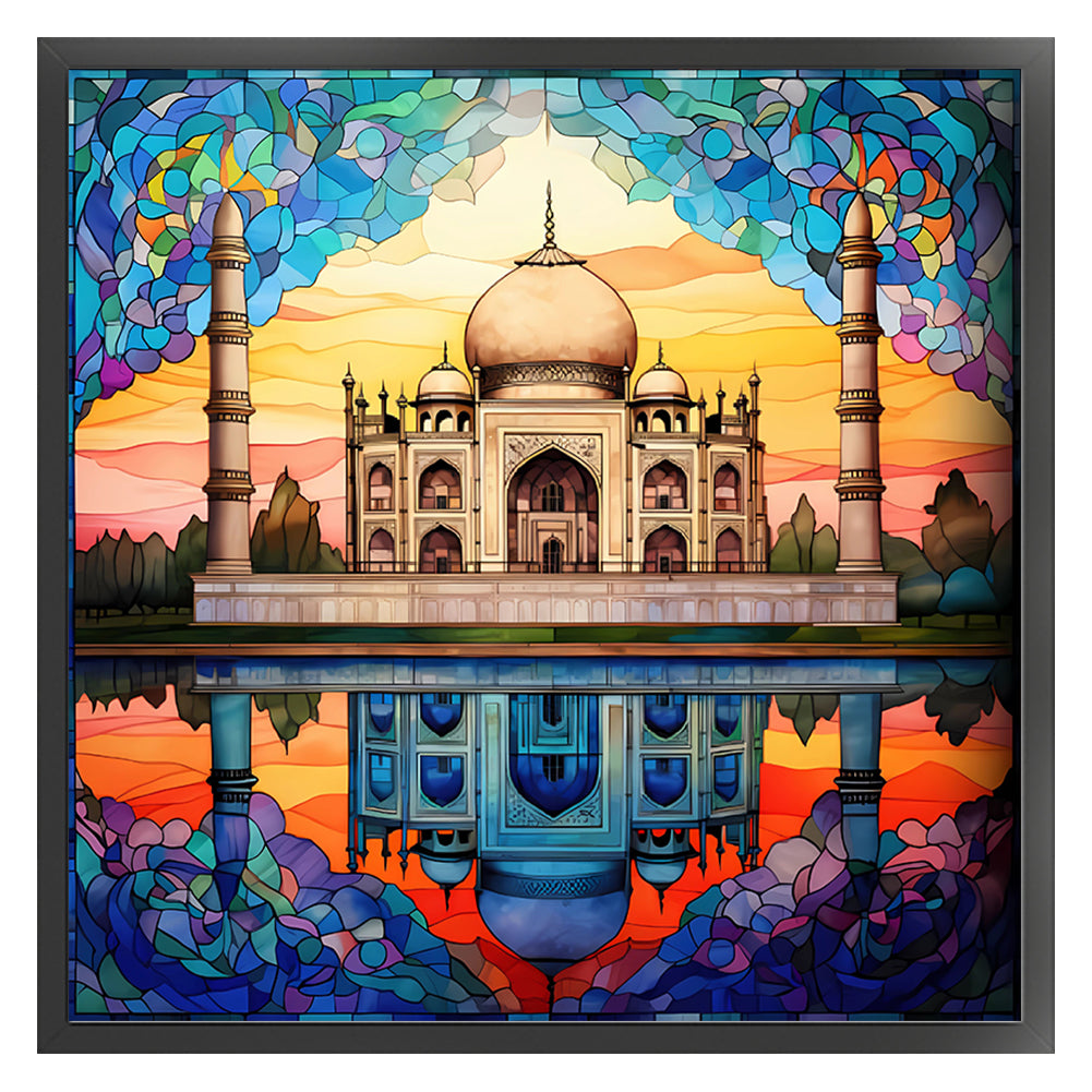 Glass Painting-Taj Mahal, India - 11CT Stamped Cross Stitch 50*50CM