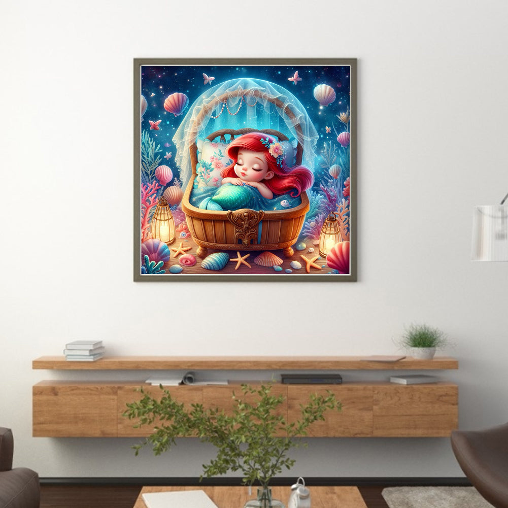 Disney-Princess Ariel - 11CT Stamped Cross Stitch 50*50CM