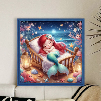 Disney-Princess Ariel - 11CT Stamped Cross Stitch 50*50CM