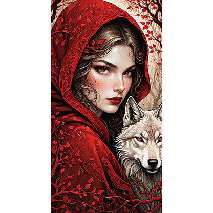 Girl And Wolf - 11CT Stamped Cross Stitch 40*75CM