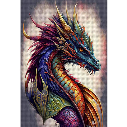 Retro Poster - Dragon Reading A Book - 11CT Stamped Cross Stitch 40*60CM