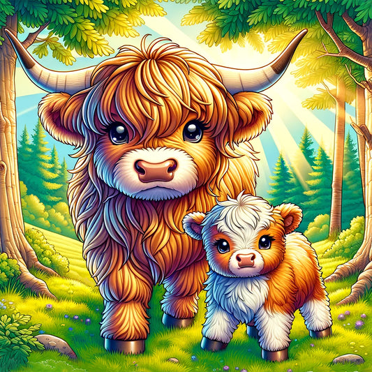 Highland Yak - Full Round Drill Diamond Painting 30*30CM