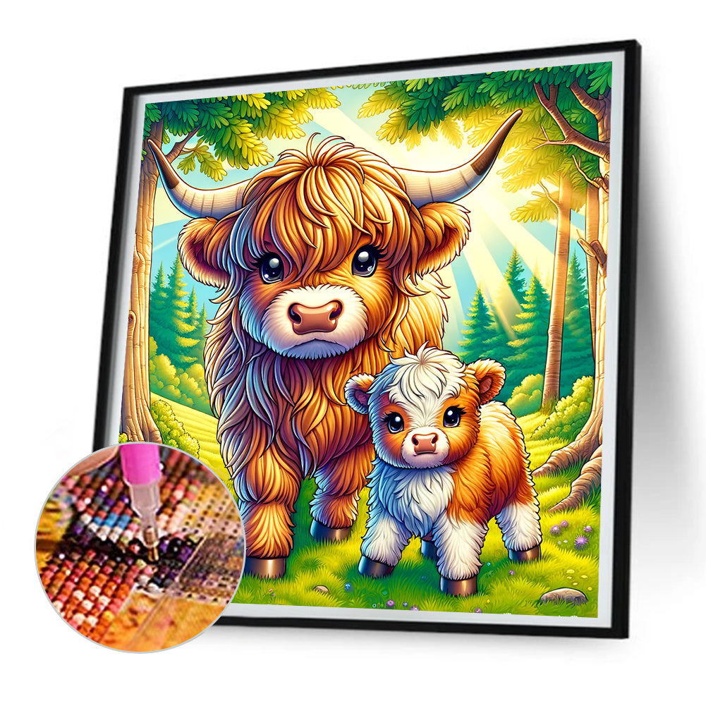 Highland Yak - Full Round Drill Diamond Painting 30*30CM
