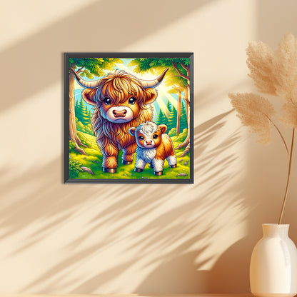 Highland Yak - Full Round Drill Diamond Painting 30*30CM