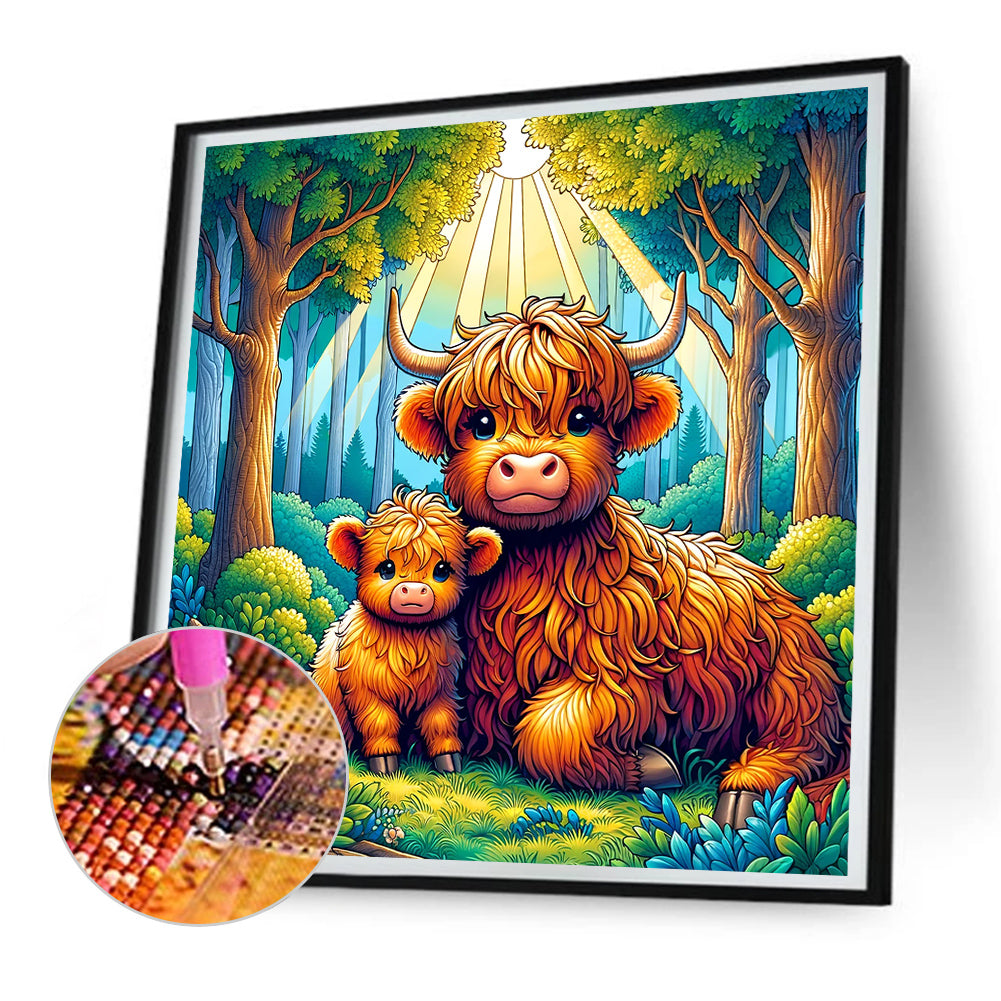 Highland Yak - Full Round Drill Diamond Painting 30*30CM