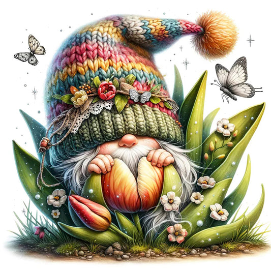 The Budding Gnome - Full Round Drill Diamond Painting 30*30CM