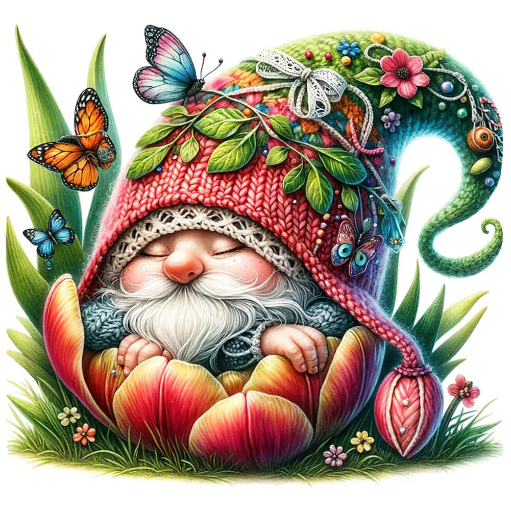 The Budding Gnome - Full Round Drill Diamond Painting 30*30CM