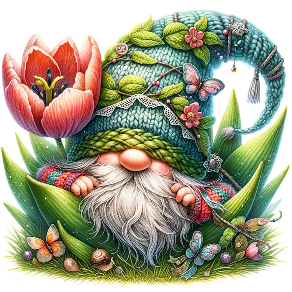 The Budding Gnome - Full Round Drill Diamond Painting 30*30CM